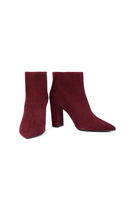 Burgundy suede ankle boots image