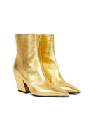Gold metallic leather ankle boots image