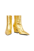 Gold metallic leather ankle boots image