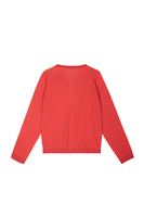 Coral red v-neck sweater image
