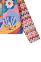 Multicoloured floral and zigzag print jacket image