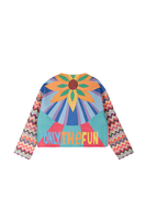 Multicoloured floral and zigzag print jacket image