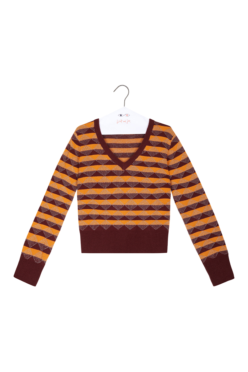 Metallic hot sale striped sweater