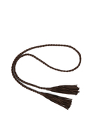 Chocolate brown braided tassle belt image