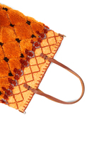 Pumpkin Orange Geometric Textured Tote Bag image