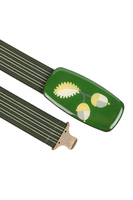 Striped green elasticated acorn buckle belt image