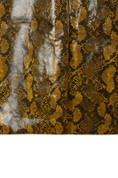 Mustard snakeskin print patent coat image