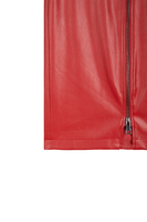 Ruby red faux leather pencil skirt image