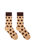 Camel and mahogany polka dot socks image