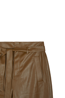 Dark khaki faux leather trousers image