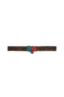 Brown Elasticated Multicolour Abstract Buckle Belt image