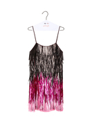 Purple degradé sequinned fringe dress  image