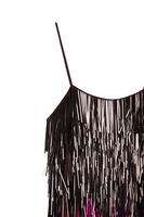 Purple degradé sequinned fringe dress  image