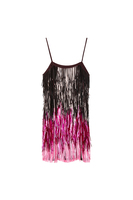 Purple degradé sequinned fringe dress  image