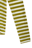 Maglietta a maniche lunghe a righe verde oliva image