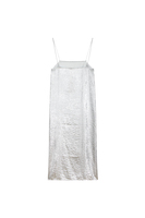 Silver metallic midi dress image