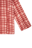 Ivory and dark red check print blazer image
