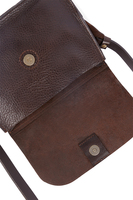 Chocolate brown medium leather bag image