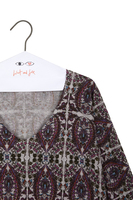 Grey and mauve floral drop print sweater image