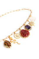 Red and brown eclectic charm necklace image