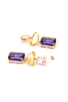 Pale pink, yellow and purple drop earrings image