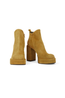 Mustard suede platform boots image