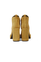 Mustard suede platform boots image