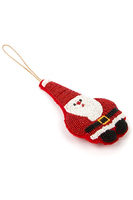 Red beaded santa clause ornament image