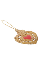 Golden sacred heart with cross ornament image