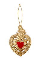 Golden sacred heart with cross ornament image