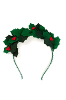 Green felt holly headband image