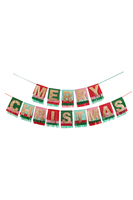 Merry Christmas Glitter and Fringed Garland image