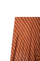 Chocolate brown and white striped asymmetrical skirt image