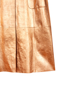 Copper metallic leather overcoat image
