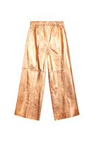 Copper metallic leather trousers image