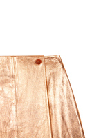 Copper metallic leather mini skirt image