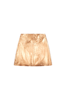 Copper metallic leather mini skirt image