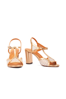 Gold and silver metallic leather sandals image