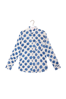 Dark blue polka dot print shirt image