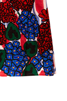 Hydrangea embroidered geometric print shirtdress image
