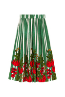 Tomato vine embroidered striped skirt image
