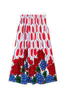 Hydrangea embroidered geometric print skirt image