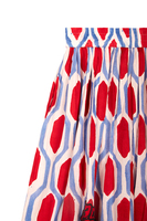 Hydrangea embroidered geometric print skirt image