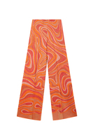 Abstract waves jacquard lurex knit trousers image
