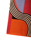 Orange colourblock jacquard lurex knit trousers image