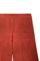 Burnt orange leaf jacquard lurex knit trousers image