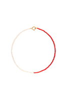 Pearl and red choker necklace image