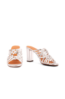 Silver woven leather sandals image