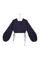 Navy blue cropped blouse image