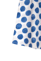 Dark blue polka dot print strap dress image